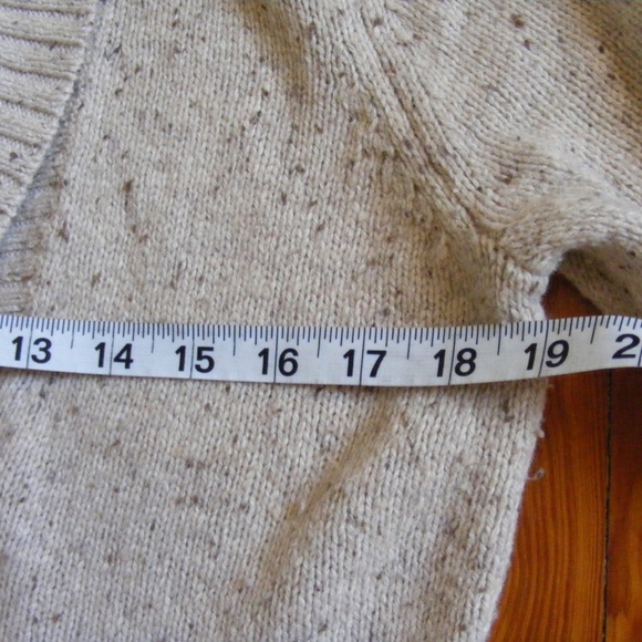 Eddie Bauer Pull over Sweater S Oatmeal Beige tan Wool shawl collar EUC Vintage - Picture 6 of 10